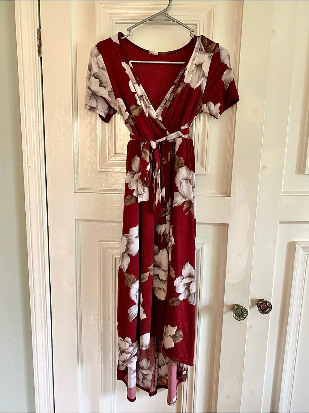 Pink Blush Hi-Low Midi Maternity/Nursing Wrap Dress Size Small